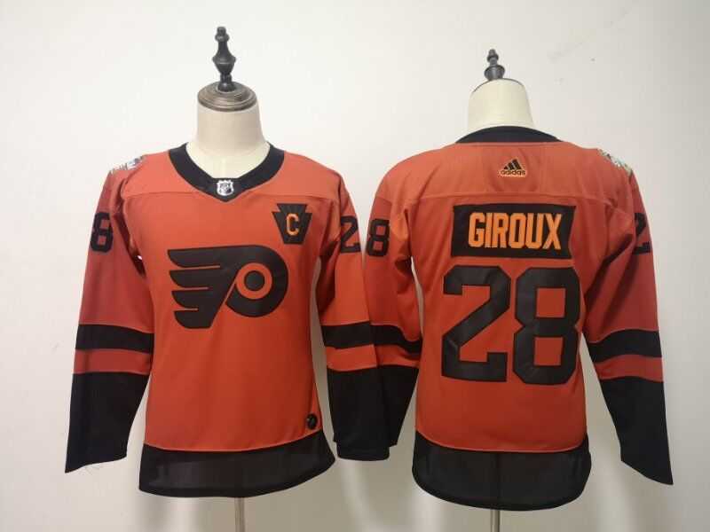 Women Flyers 28 Claude Giroux Orange 2019 NHL Stadium Series Adidas Jersey